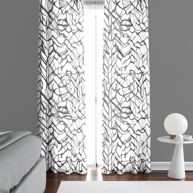 Bredan Semi Sheer Curtain Pair, 40" W x 61" L