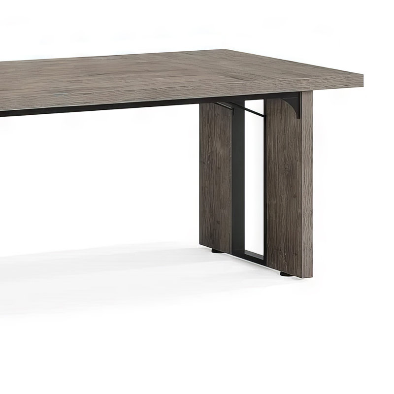 Bureau de direction Ada, plateau rectangulaire gris de 71 pouces, métal noir