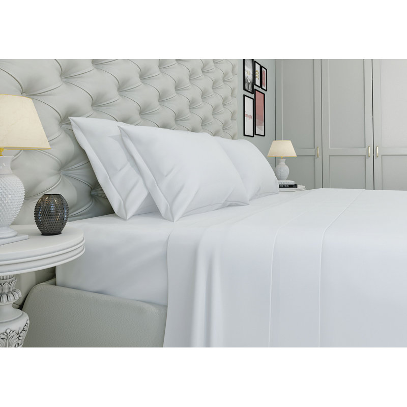 Sofia's BedSheets 100% Cotton Sheet Set, White, Queen Sheet Set with 2 Pillowcases