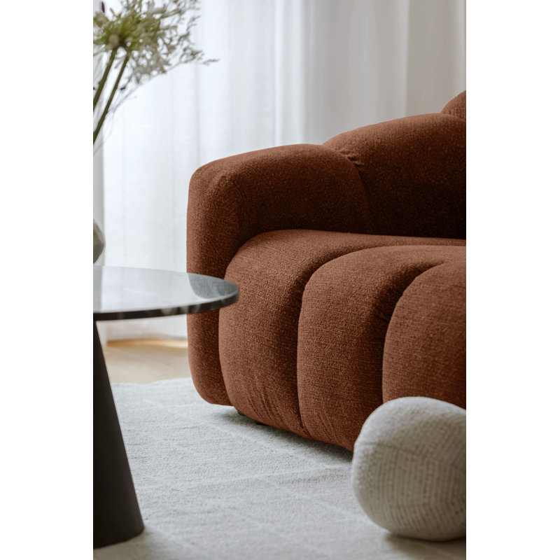 Shell Corner Sofa , Orange, Symmetrical