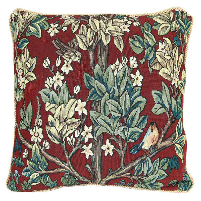 Roumfort Floral Square Cushion Cover, Red/Black 