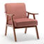 Chaise d'appoint avec revêtement en velours et structure en bois massif, mobilier de salon Mid-Century moderne classique pour sièges supplémentaires, rose-1893216204