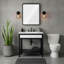 Meuble-lavabo simple 31 po - Structure en métal noir avec comptoir en béton blanc-677772624