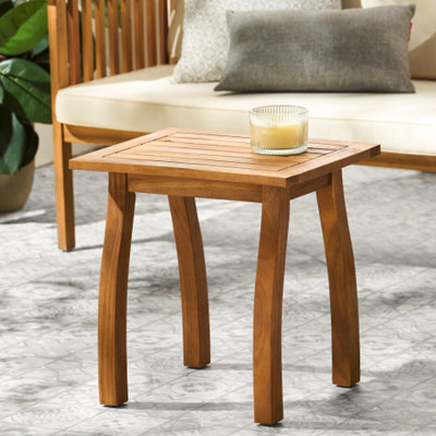 Fauteuil club en bois avec coussins bleus imperméables, finition élégante, idéal pour les conversations en extérieur par tous les temps - s'adapte à tous les environnements