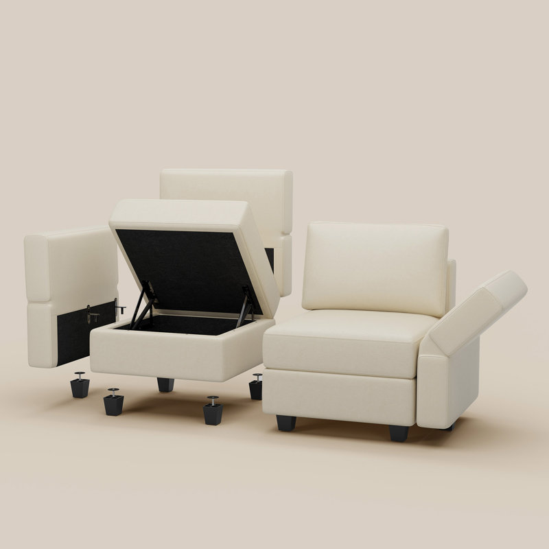 Canapé modulaire à 3 places Colusa, Beige