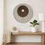 Art mural rond et nervuré en grès double couche, moyen, brun et gris-1584648698-1584648644