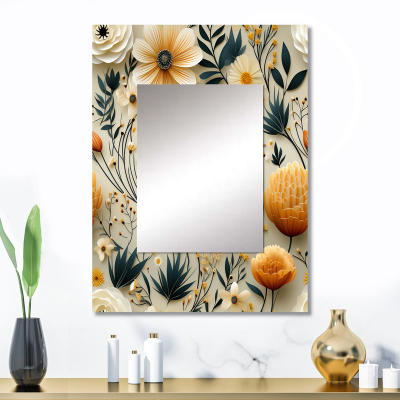 Ellerslie Botanical Nomad Boho Motif - miroir décoratif boho, 32 po x 24 po