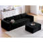Ensemble de canapé modulaire rembourré pour canapé de salon modulaire en L de 100 po avec 5 coussins, canapé-lit bricolage pour salon, appartement, chambre à coucher, noir-133091807-133091810