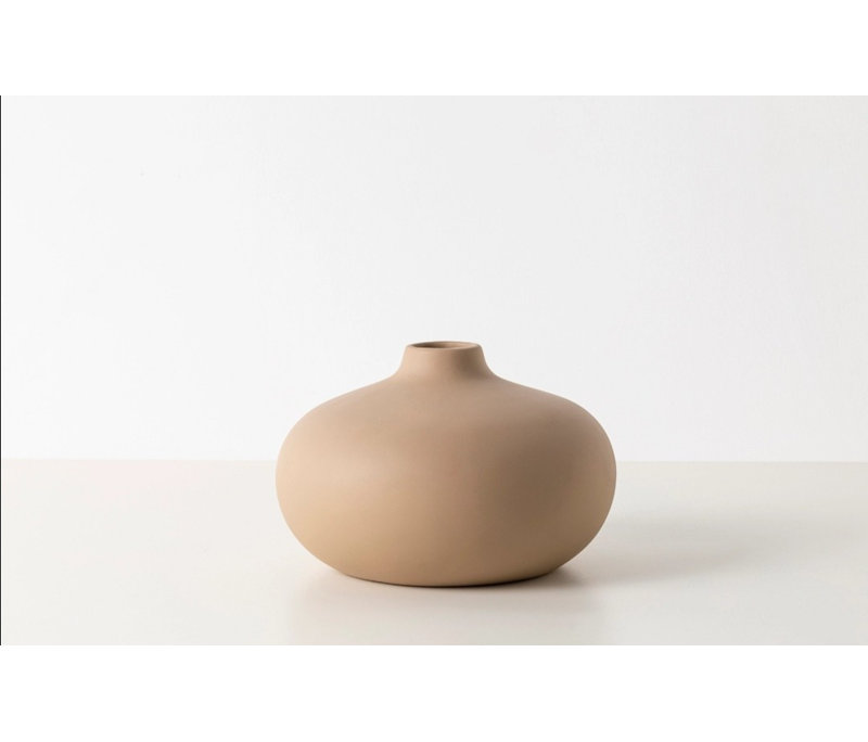 Elegant Ceramic Vase - 9.3 x 9.3 x 6.3 Inches, Beige | 100% High-Quality Ceramic | Perfect for Home Décor, Flower Arrangements & Centerpieces | Adds a Touch of Sophistication to Any Room