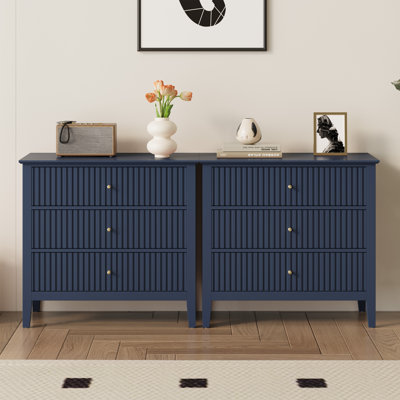 Ensemble de commode 3 tiroirs cannelés
