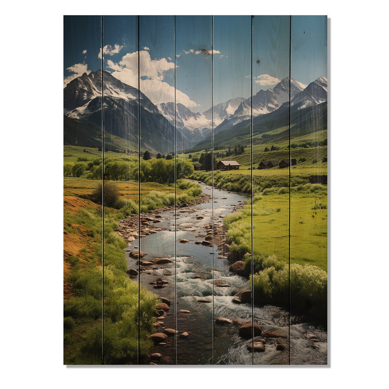 Paysage de Colorado, art mural sur bois, impression de paysage de montagne - Colorado, H 40 po x l 30 po x P 0,78 po