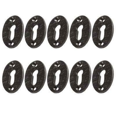 Hammer & Tongs - Rustic Escutcheon Plate - W35mm x H50mm - Black