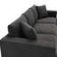 Tissu en forme de L avec, 4 canapé confortable pour les espaces de vie, fabrication en fer, dossier et coussins, capacité de poids de 300 lb, pièce modulaire moderne gris Dawn, appartement, bureau, structure, sièges,-550423404