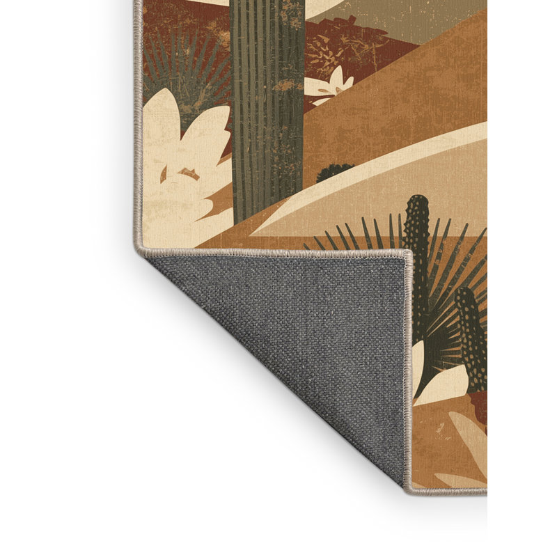 Tapis brun moelleux doux et moelleux au look rustique de style rustique himrod, 6 x 9