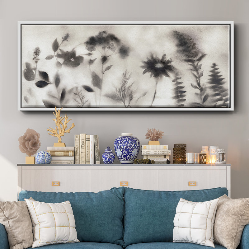 Misty Wildflower Morning - toile encadrée, H 8 po x l 20 po