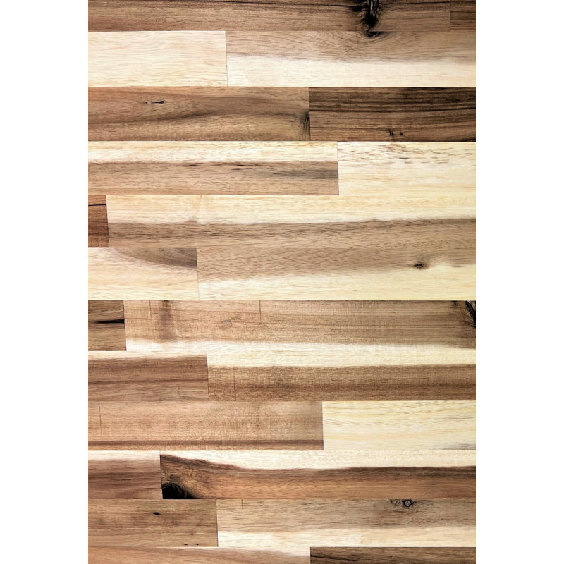 Tablette en bois massif Bromwyn Acacia, H 1,5 po x l 24 po x P 12 po
