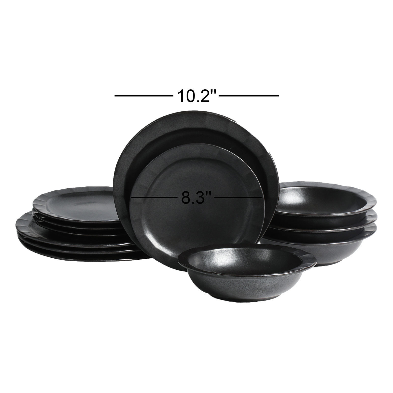 Oasis Stoneware Dinnerware Set, Black