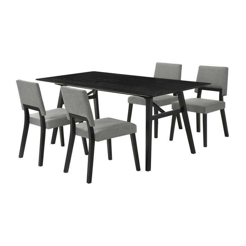 Flaner Dining Set, Black/Gray, Black, Black