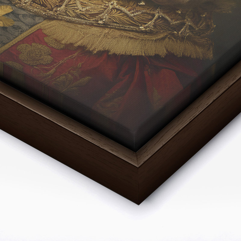 Golden Retriever aristocratique, 12"H x 16"W, Canvas, Brown Framed