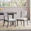 Ensemble de salle à manger rembourré en lin avec plateau en bois incrusté, table de 39,4 pouces aux tons gris et 2 chaises