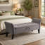 Banc de lit 51,5 po avec rangement en velours gris-776633011-776633021
