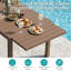 Table de salle à manger extensible pour 4 à 8 personnes en PEHD à grain de bois et cadre en aluminium avec verrous de sécurité et pieds réglables-1647295002