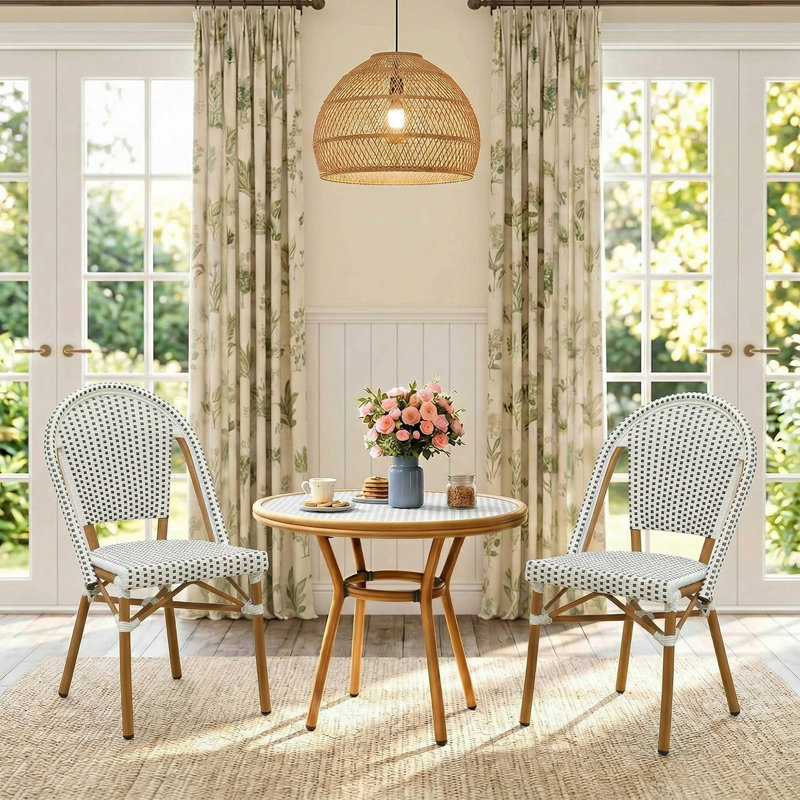 Ensemble de 2 chaises bistro PURPLE LEAF, Blanc