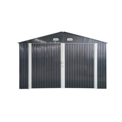 Spacieuse remise extérieure: cette remise extérieure de 13 pi x 20 pi offre une surface généreuse de 250 pieds carrés, parfaite pour ranger les camions, les voitures, les gros outils et l'équipement de pelouse. Avec double façade