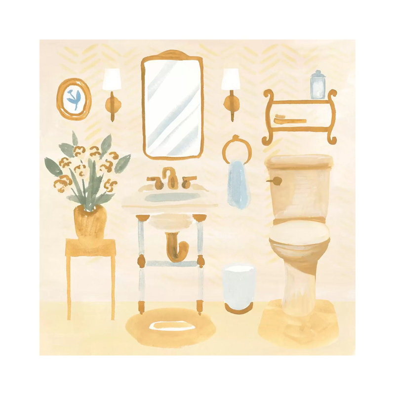 Golden Bath I by Annie Warren - Wrapped Canvas Print, 30.48 cm H x 30.48 cm W