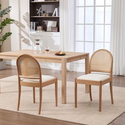 Upholstered Linen Dining Room Chairs with Backrests