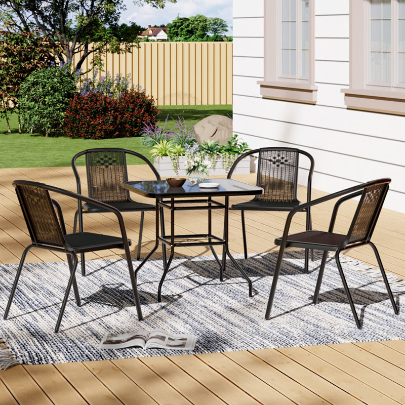 Istanbul 4 - Person Patio Dining Set with Square Table