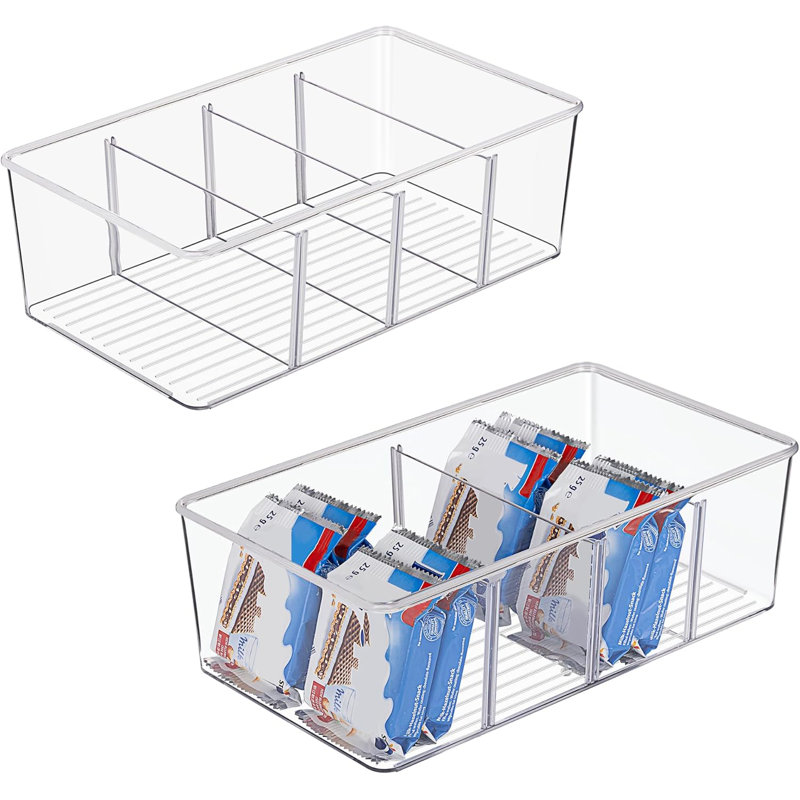 Ensemble de 2 bacs de rangement transparents