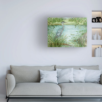 Bolog Melinda Hipsher Blue Heron On The Pond Canvas Art