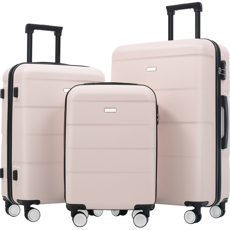 Valise à roulettes doubles Hardshell, Rose clair