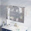 Armoire à pharmacie encastrée ou en saillie en aluminium (91,4 cm x 76,2 cm) avec miroir biseauté et tablette ouverte, de 91,4 cm de largeur x 76,2 cm de hauteur.-90099449-90099453