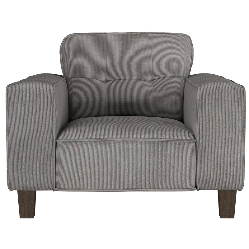 Fauteuil d'appoint capitonné Dana, Gris anthracite