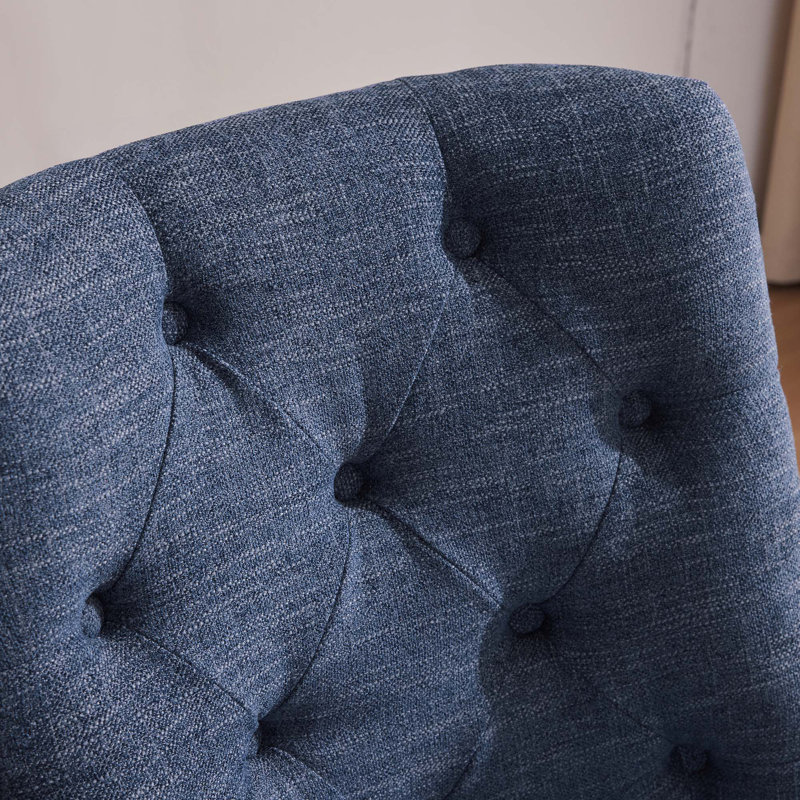 Chaise de bureau pivotante rembourrée, chaise de bureau à domicile sans accoudoirs, chaise d'ordinateur à hauteur réglable en tissu chenille avec roulettes