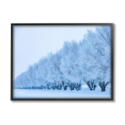 Hiver, arbre, forêt recouverte de neige, estampe numérique, art texturé par Steve Smith