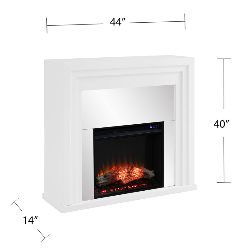 Stadderly Mirrored Touch Screen Electric Fireplace