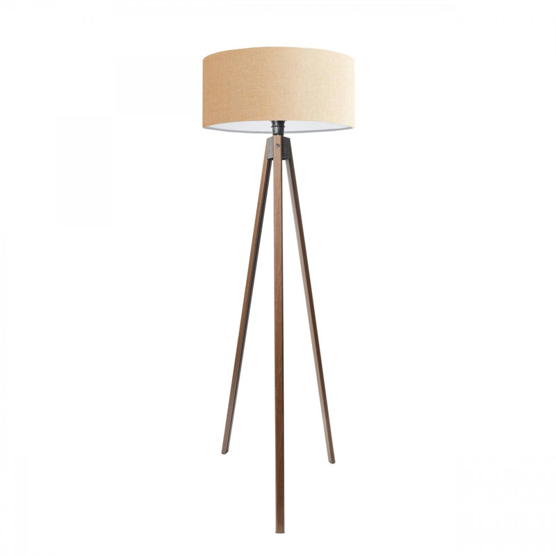 Lampe sur pied élégante en tissu, beige, 79,0 pouces de hauteur | Diamètre de l'abat-jour: 15,0 pouces, hauteur: 8,3 pouces | Douille E27, 40 W maximum | Parfait pour la décoration de salon et de chambre à coucher, solution d'éclairage élégante et fonctionnelle