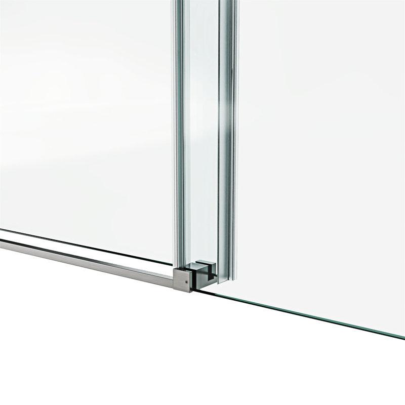 Porte de douche fixe et coulissante, Nickel brossé