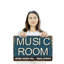 Enseigne musicale en plastique 13 po x 20 po Music Room Street