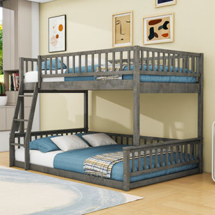 Wood Bunk Bed With Ladder And Slats