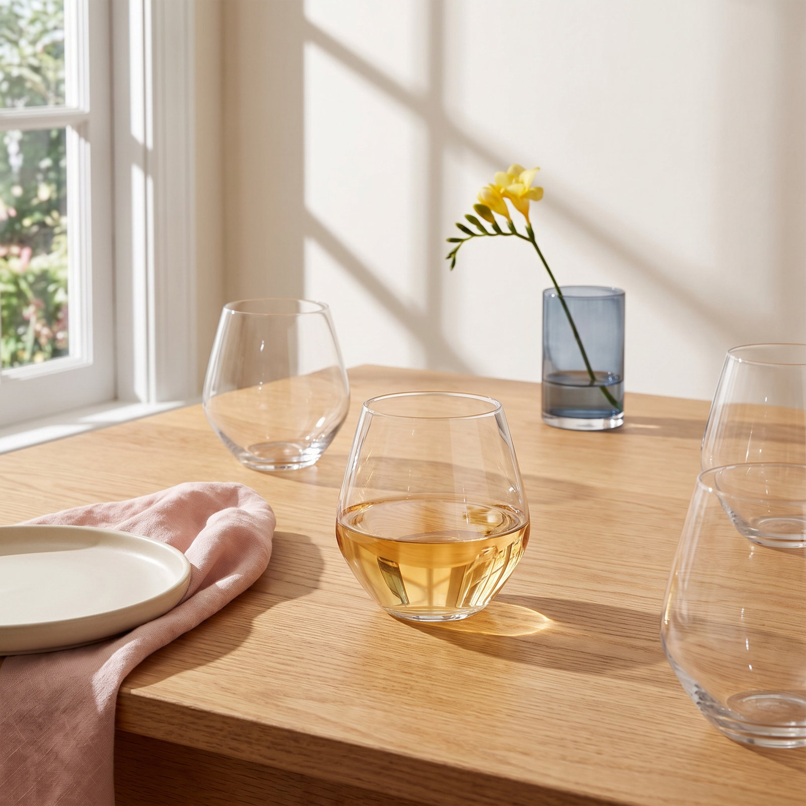 Meridian Crystal Stemless Wine Glass, Clear