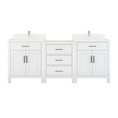 Domel 84"" Double Bathroom Vanity Set -  Wildon HomeÂ®, 5E4FD98D238341868DF2B1F232FDE9AB