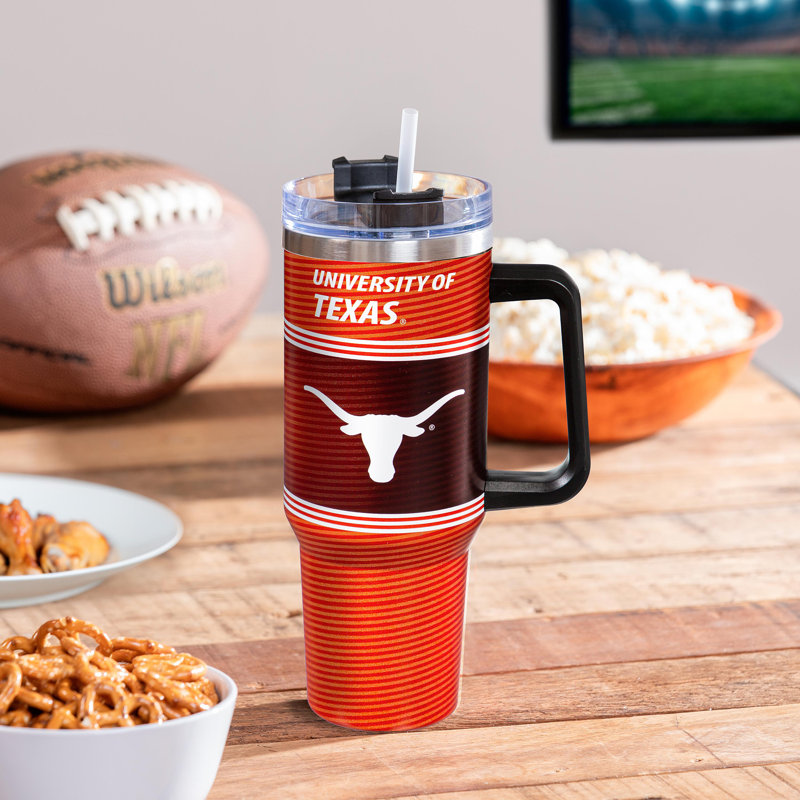 40 oz Gobelet de voyage en acier inoxydable avec paille NCAA, NCAA North Carolina State