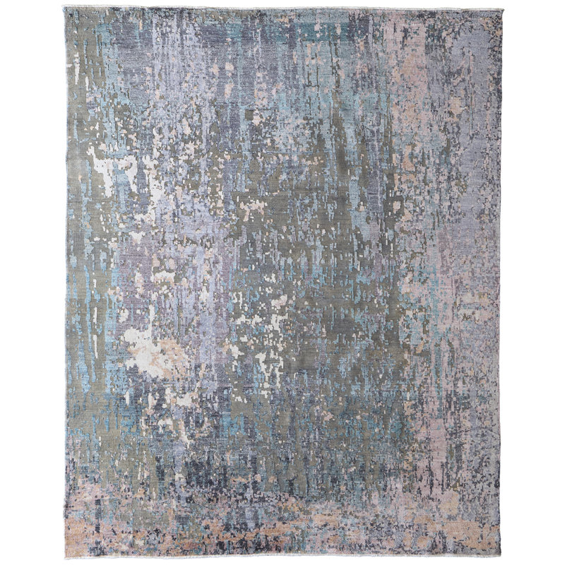 Tapis mauve à motif abstrait moderne Eros