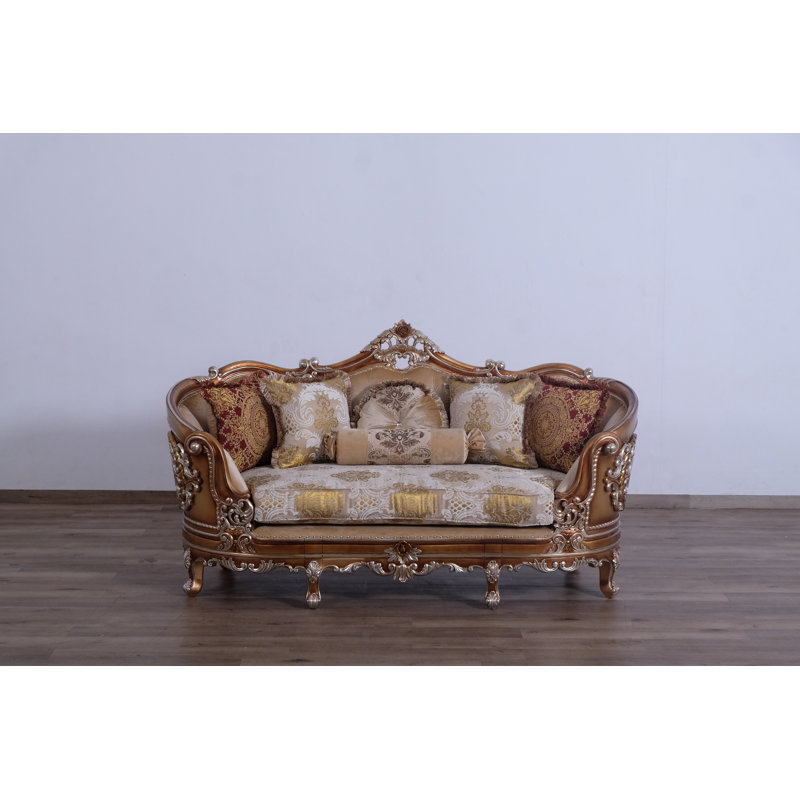 Saint Germain Loveseat, Gold/Beige/Light Brown