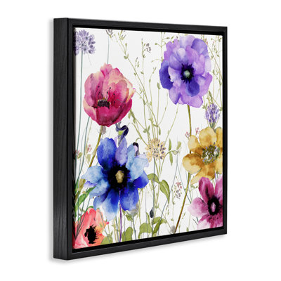 Cadre flottant Modern Spring Garden Flowers, design par Sasha