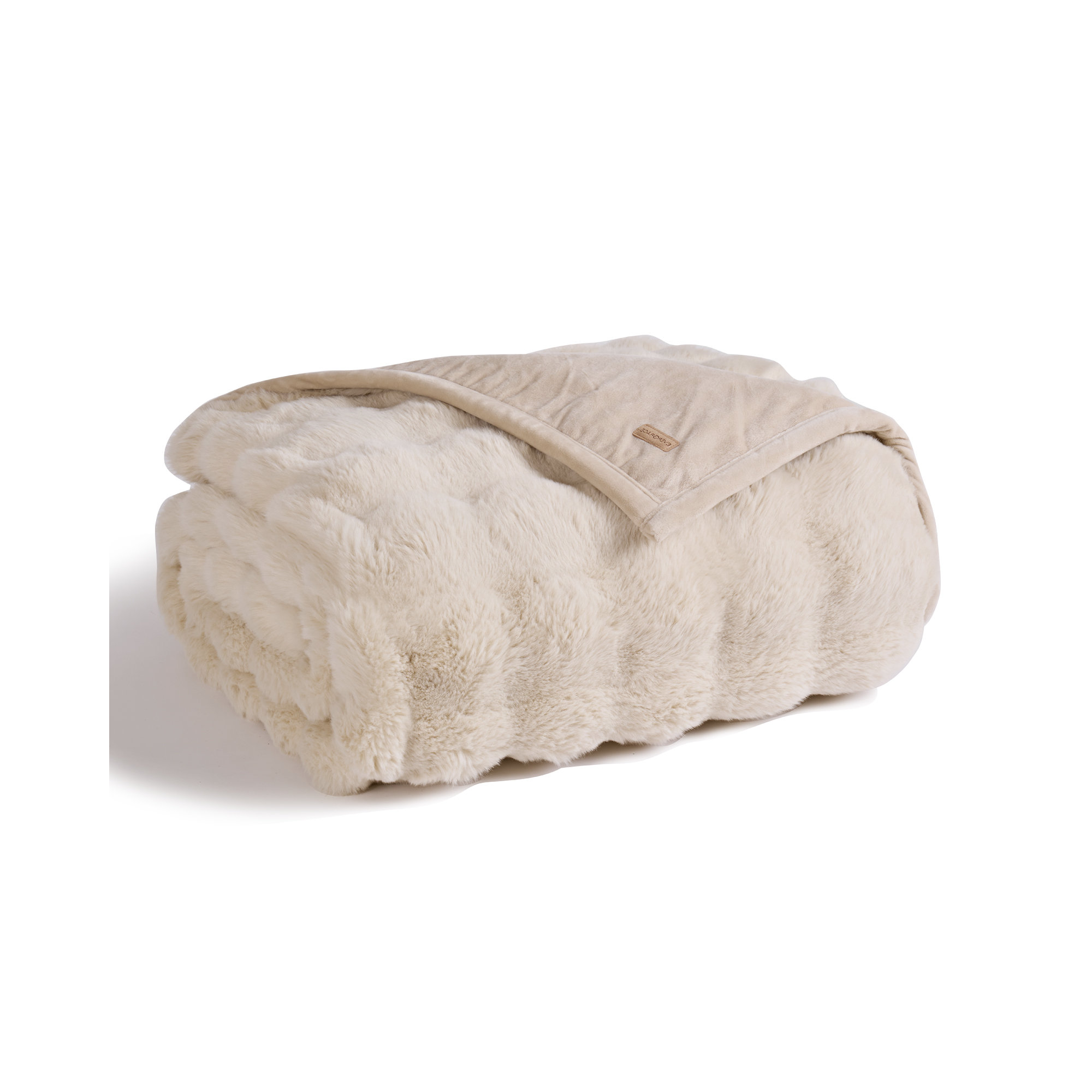 Ridgeline Faux Fur Throw Blanket, Beige, 80" L x 60" W